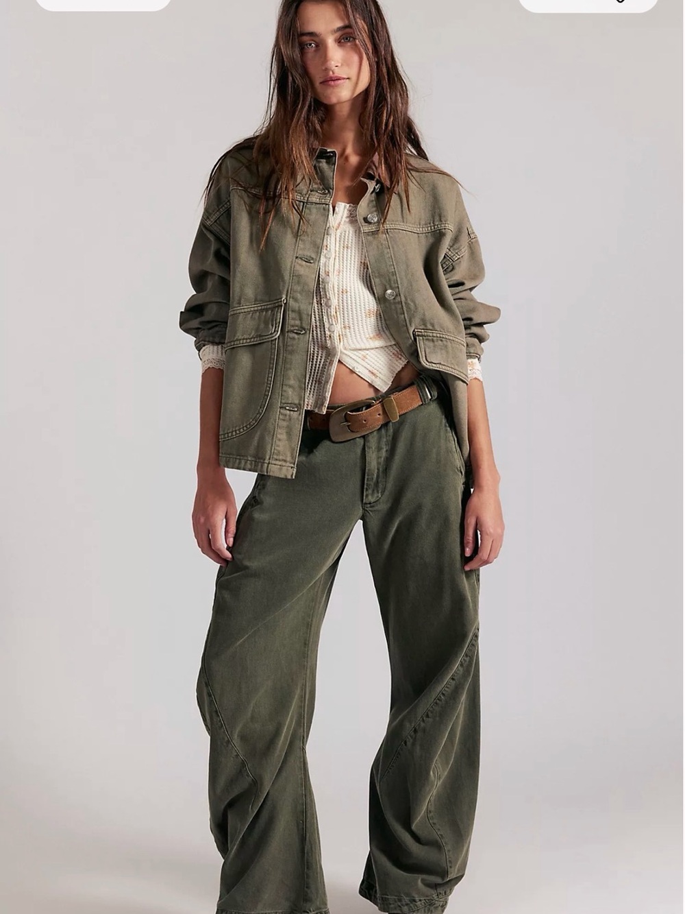 Free People Spotlight Washed Barrel Chino Trousers SZ8